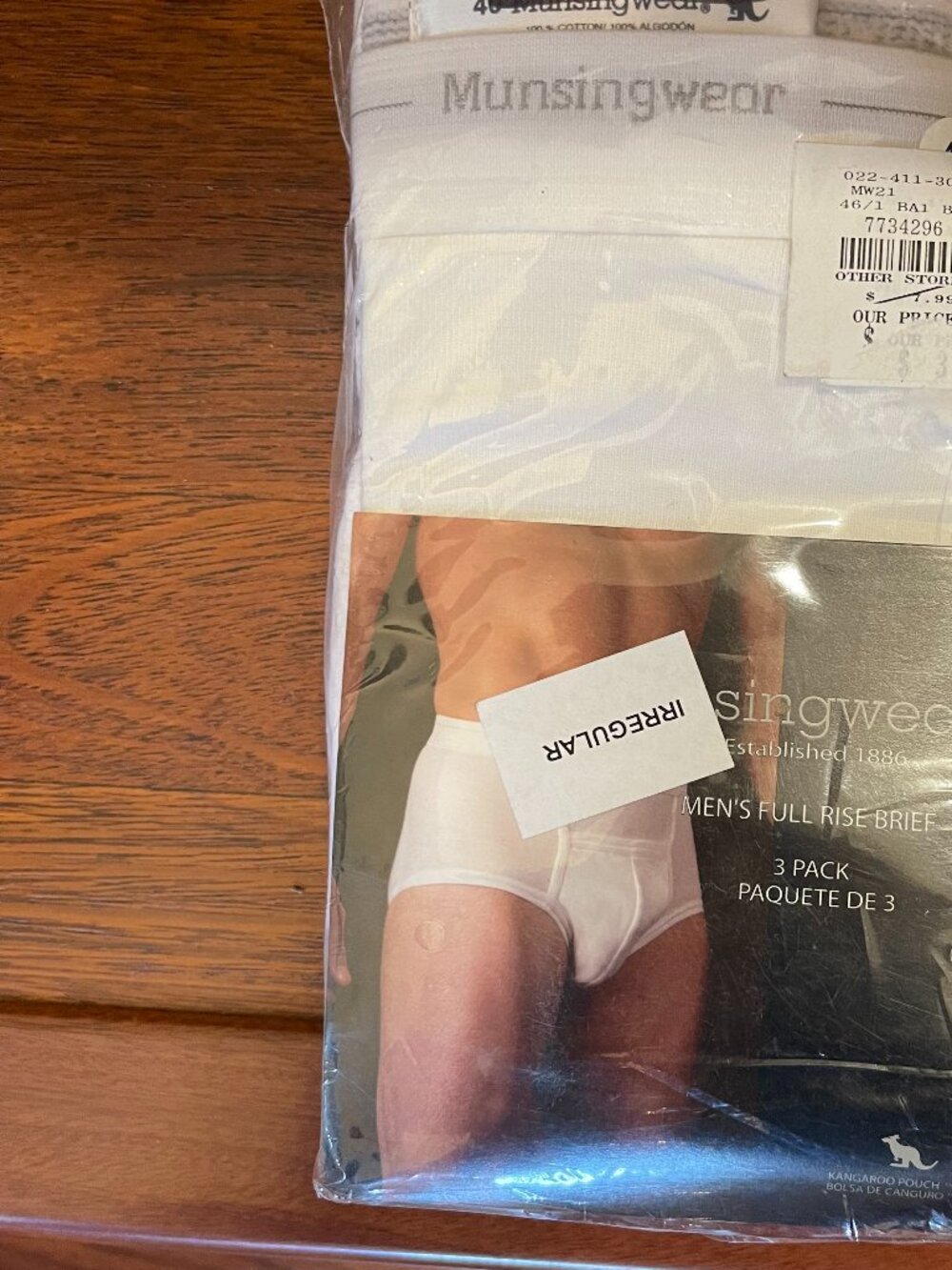 Musingwear Kangaroo Pouch Full Rise Combed Cotton Sz 40 Briefs 3 Tot "Irregular"